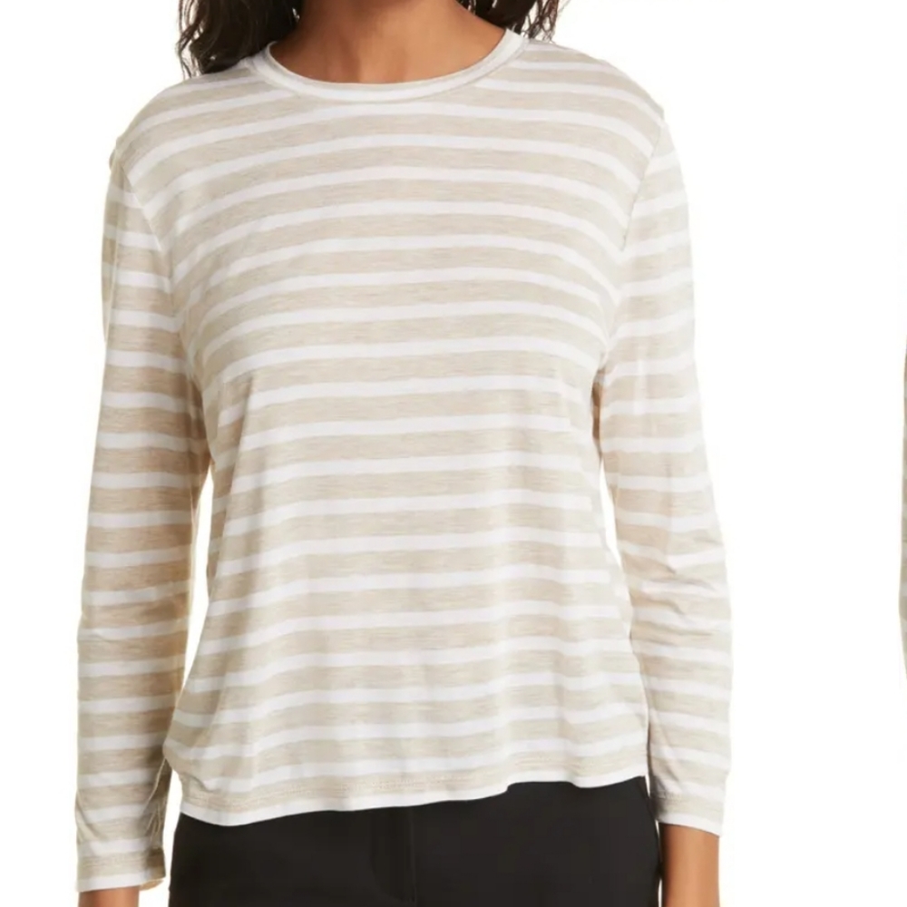 Vince Striped Bracelet sleeve crew neck t-shirt